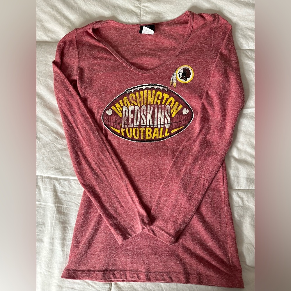 Redskins NFL team Apparel Long Sleeve V-Neck shirt